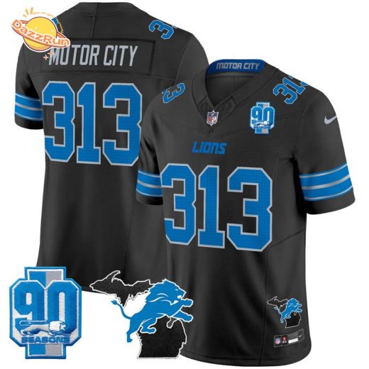 Men’s Detroit Lions 2025 Michigan & 90th Year Jersey