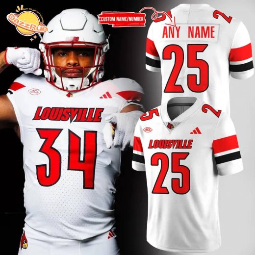 Men’s Louisville Cardinals White Football Jerseys