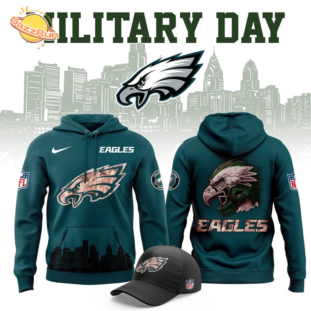 Men's Philadelphia Eagles 2025 Military Day Hoodie Men's Philadelphia Eagles 2025 Military Day Hoodie