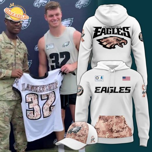 Men’s Philadelphia Eagles 2025 Military Day White Hoodie