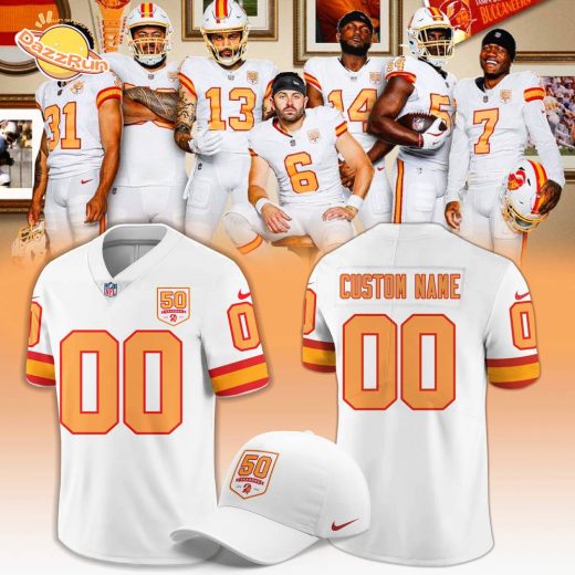 Men’s White ’76 Tampa Bay Buccaneers Game Jersey