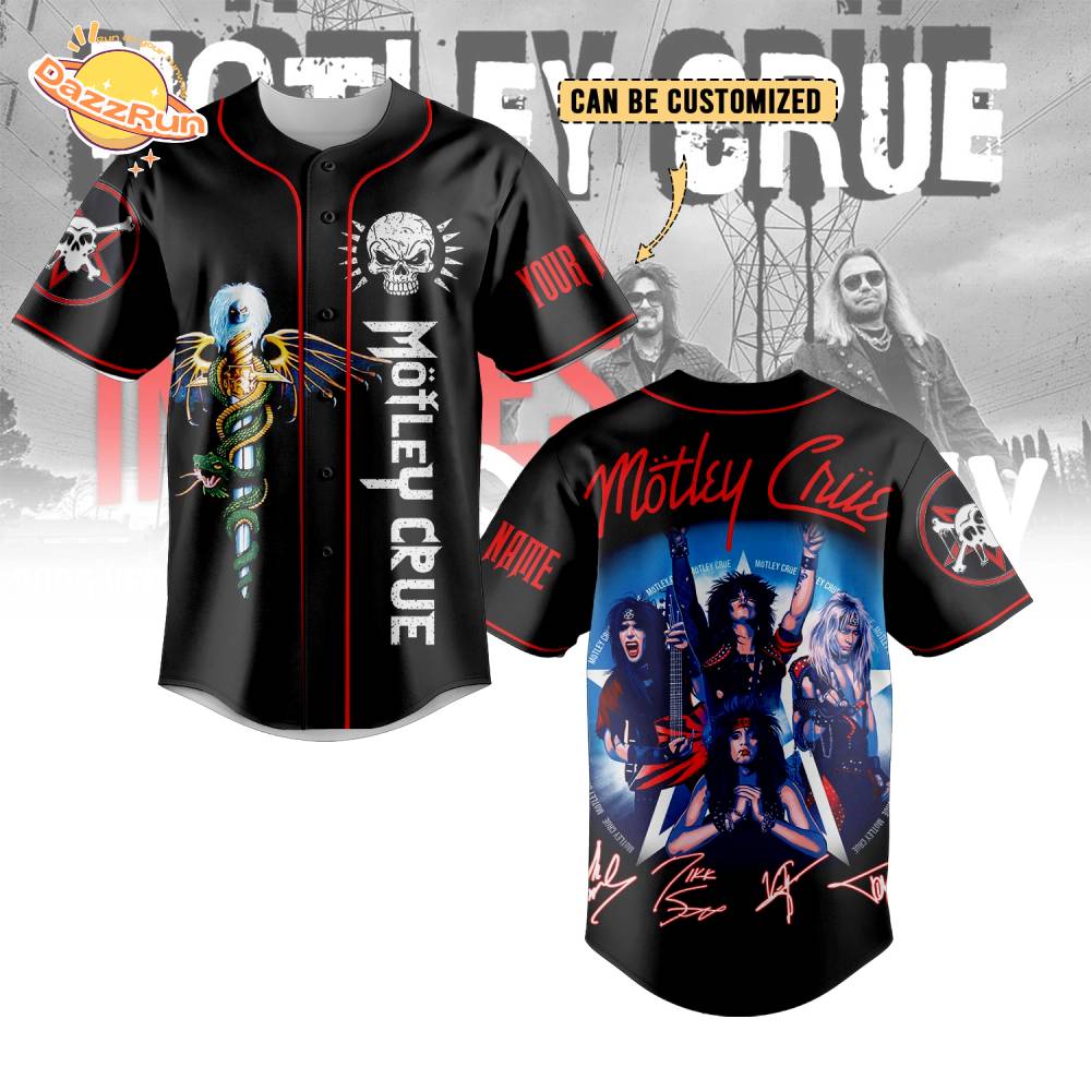 Mötley Crüe Baseball Jersey For Fans Mötley Crüe Baseball Jersey For Fans