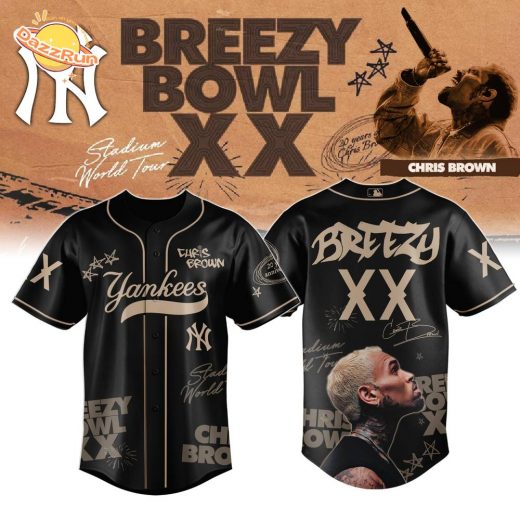 NY Yankees x Chris Brown Breezy Bowl XX World Tour 2025 Jersey Editions Limited Black
