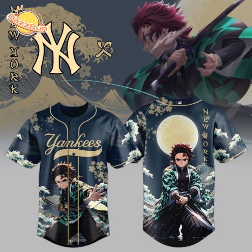 NY Yankees x Wave Breathing Demon Slayer Baseball Jersey