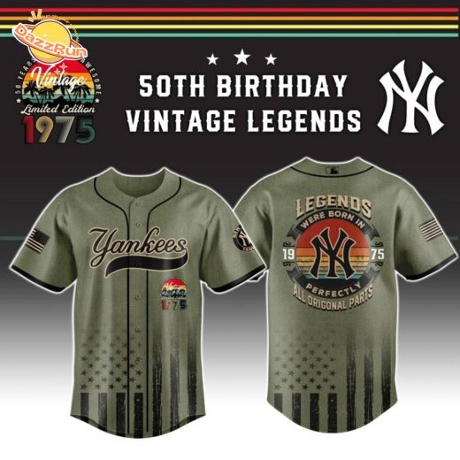 New York Yankees x 50th Birthday Vintage Legends Mashup Usa Design Baseball Jersey