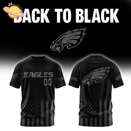 Philadelphia Eagles x Back To Black Football 3D T-Shirt Limited 2025-3D Unisex T-Shirt
