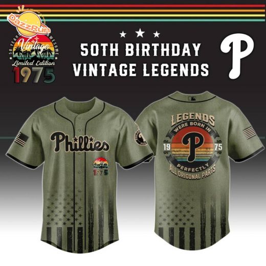 Philadelphia Phillies x 50th Birthday Vintage Legends Mashup Usa Design Baseball Jersey