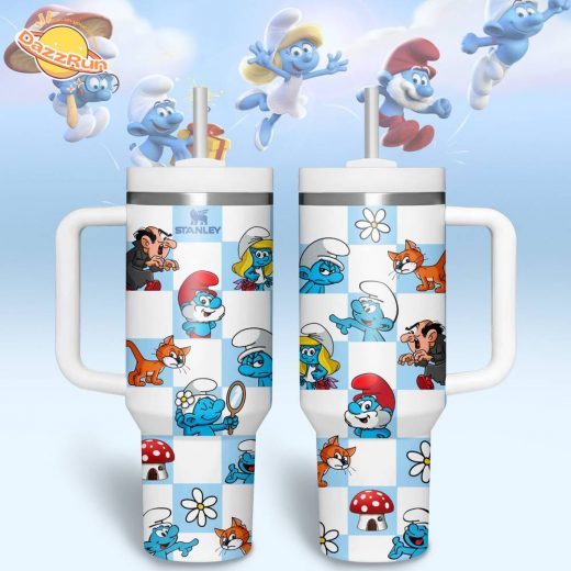 Premium Smurfs Tumbler with Handle