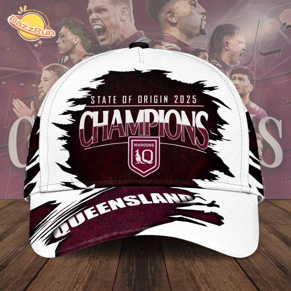Queensland Maroons – CHAMPIONS State of Origin 2025 3D Classic Cap Queensland Maroons – CHAMPIONS State of Origin 2025 3D Classic Cap