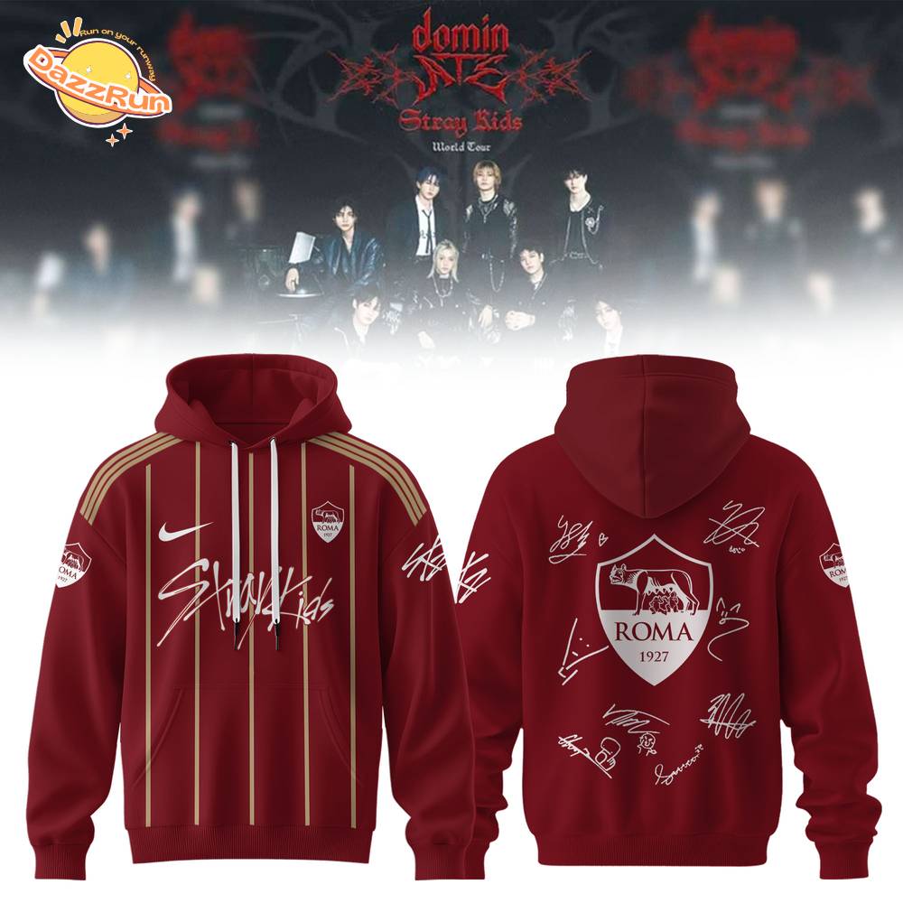 Roma X Stray Kids – Dominate World Tour 2025 Red Hoodie Roma X Stray Kids – Dominate World Tour 2025 Red Hoodie