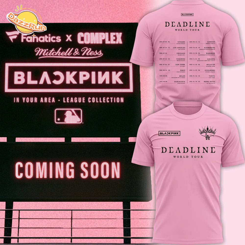 Special LA Dodgers x Blackpink World Tour 25 TShirt Pink Special LA Dodgers x Blackpink World Tour 25 TShirt Pink