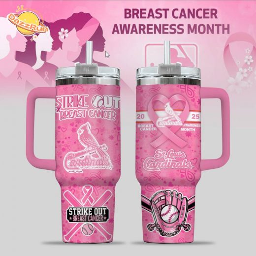 St. Louis Cardinals Breast Cancer Awareness Tumbler With Handle
