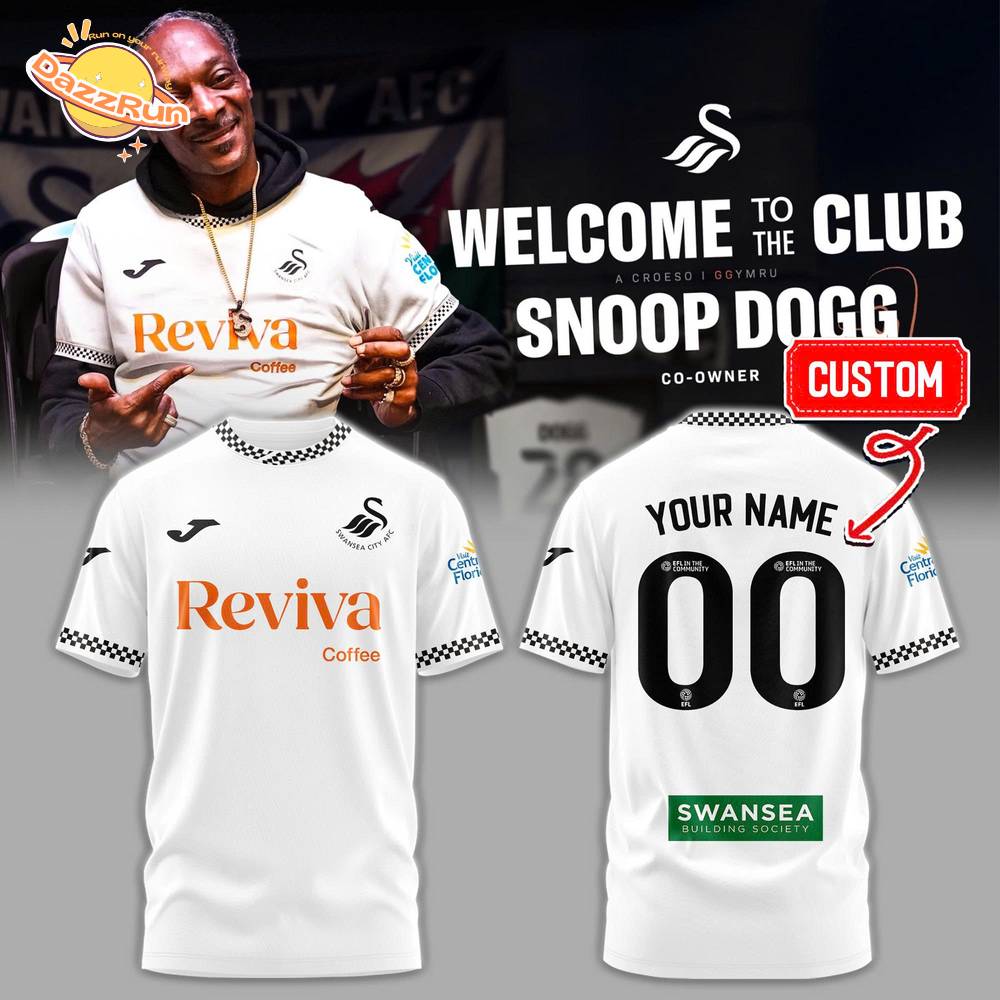 Swansea City Home Kit Football x Snoop Dogg Tshirt Swansea City Home Kit Football x Snoop Dogg Tshirt