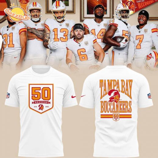 Tampa Bay Buccaneers 50th Season White Tshirt