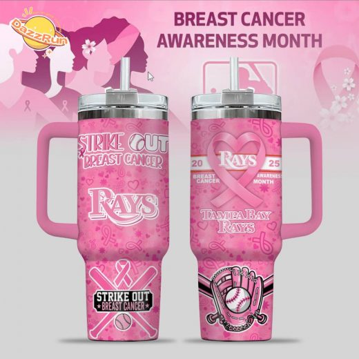 Tampa Bay Rays Breast Cancer Awareness Tumbler With Handle