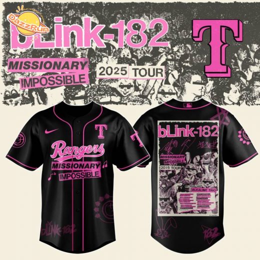 Texas Rangers Blink-182 Missionary Impossible Tour 2025 Jersey
