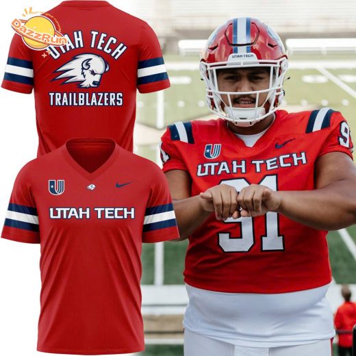 Utah Tech Football Logo shirt – Red – Limited Edition