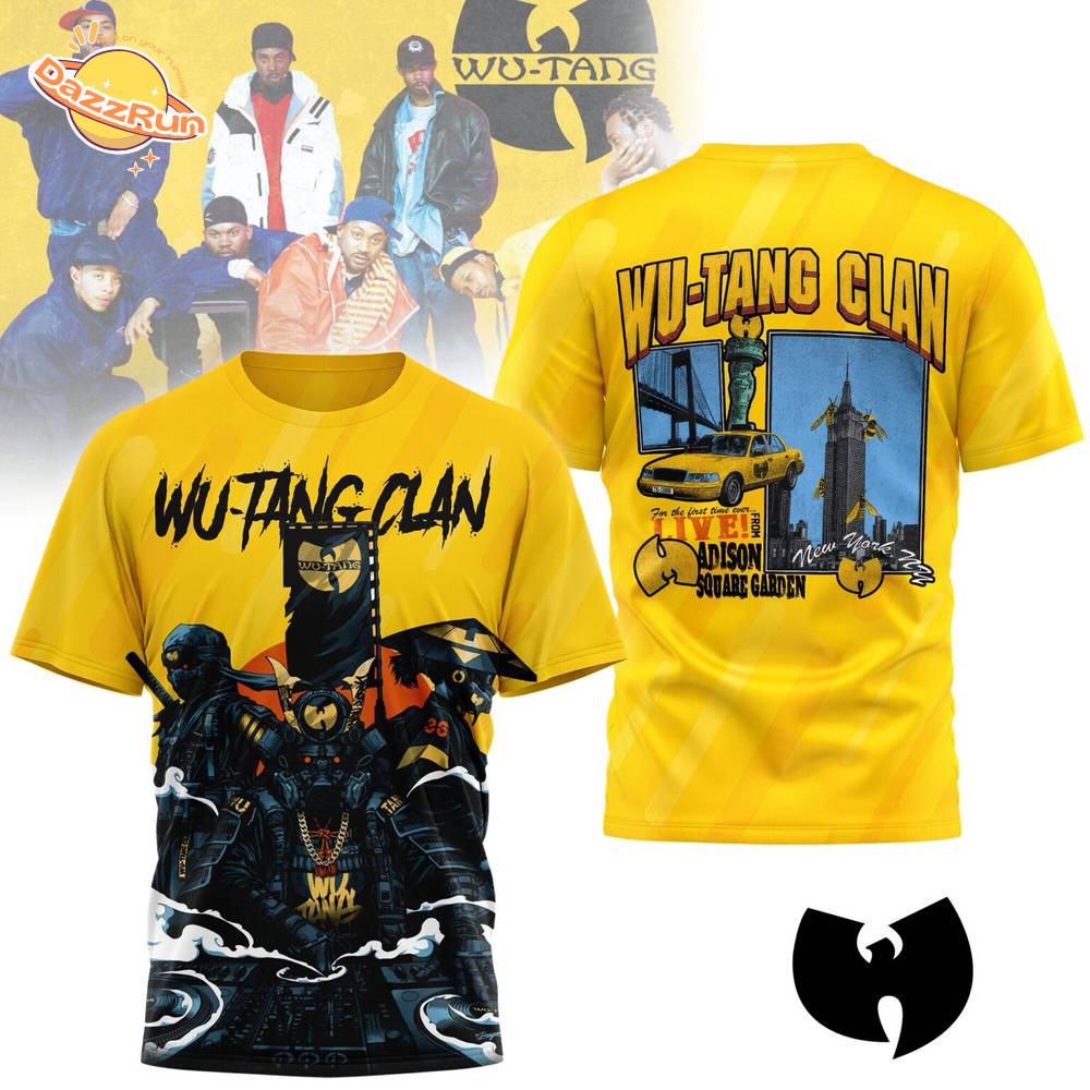 Wu-Tang Clan Madison Square Garden T-Shirt – Yellow Graphic Tee for Hip Hop Fans Wu-Tang Clan Madison Square Garden T-Shirt – Yellow Graphic Tee for Hip Hop Fans