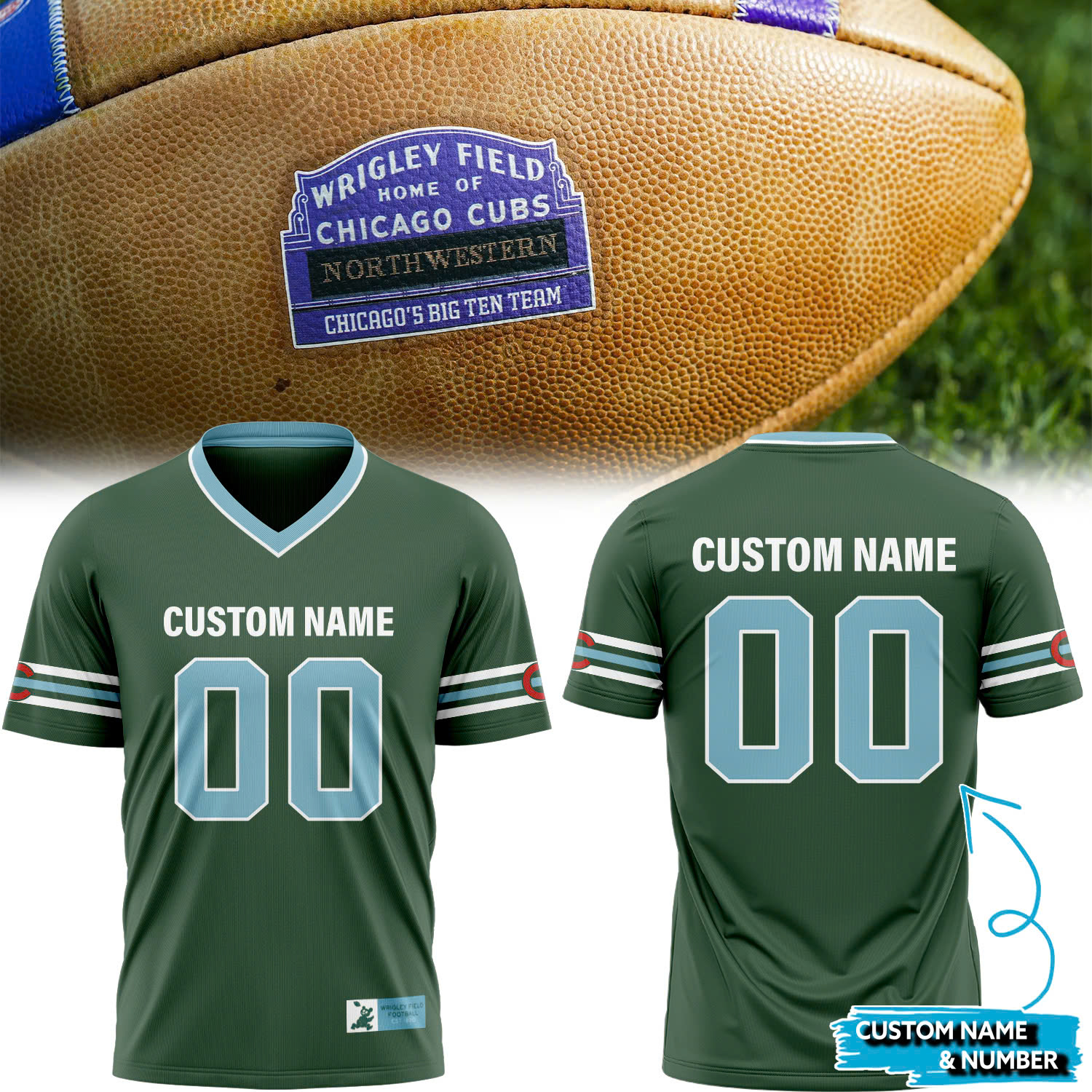 Chicago Cubs Wrigley Field Football Custom Shirt- Special Edition Chicago Cubs Wrigley Field Football Custom Shirt- Special Edition