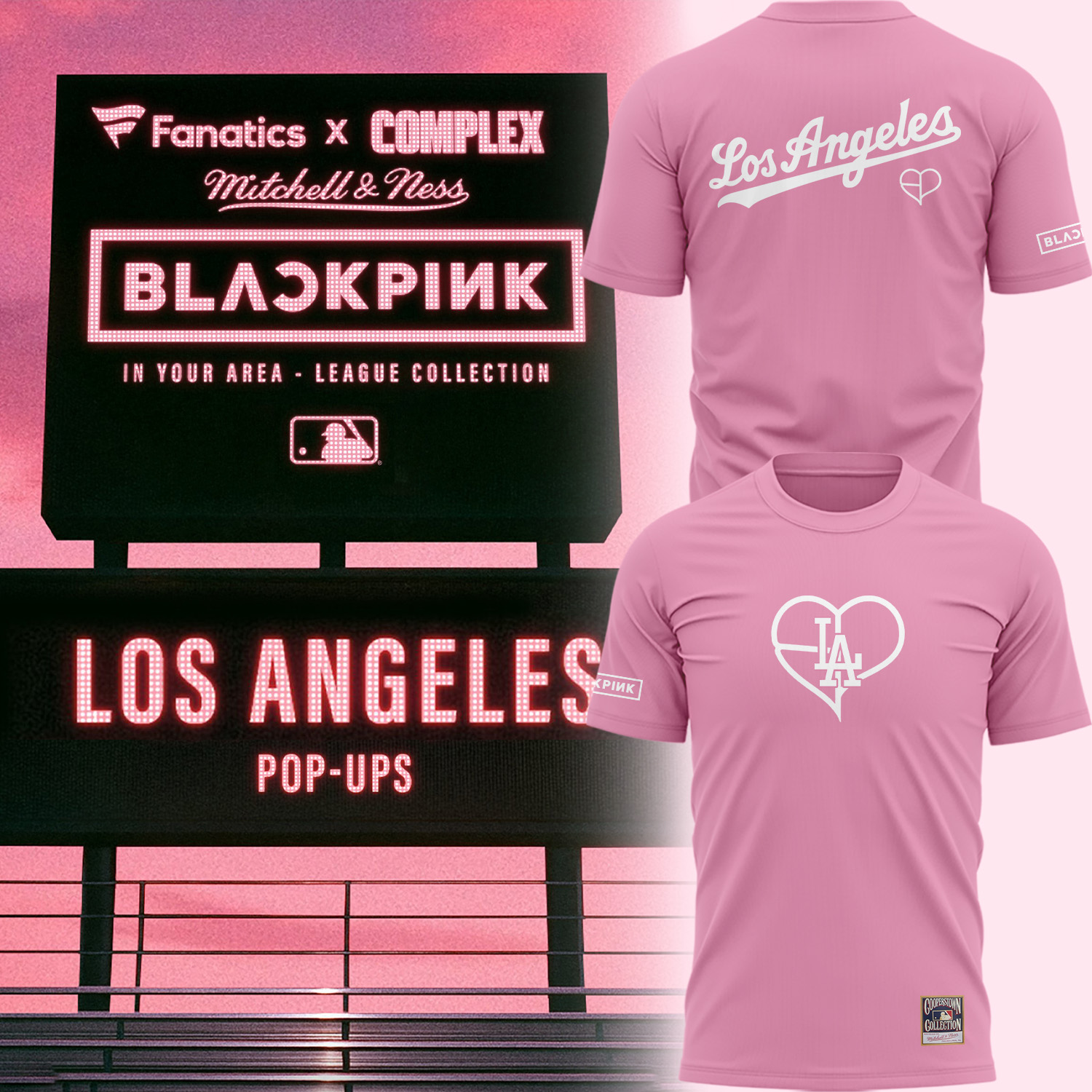 Special LA Dodgers x Blackpink World Tour 25 Pink T-Shirt Special LA Dodgers x Blackpink World Tour 25 Pink T-Shirt