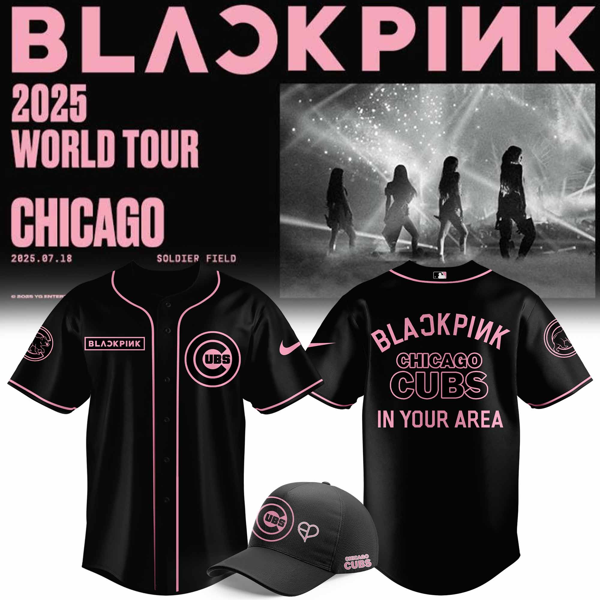 Limited edition Chicago Cubs x BLACKPINK Baseball Jersey Limited edition Chicago Cubs x BLACKPINK Baseball Jersey