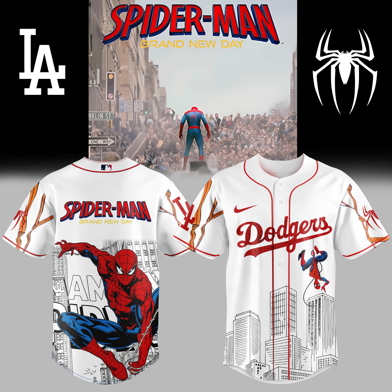 Los Angeles Dodgers x Spider-Man: Brand New Day White Jersey 2025 Los Angeles Dodgers x Spider-Man: Brand New Day White Jersey 2025