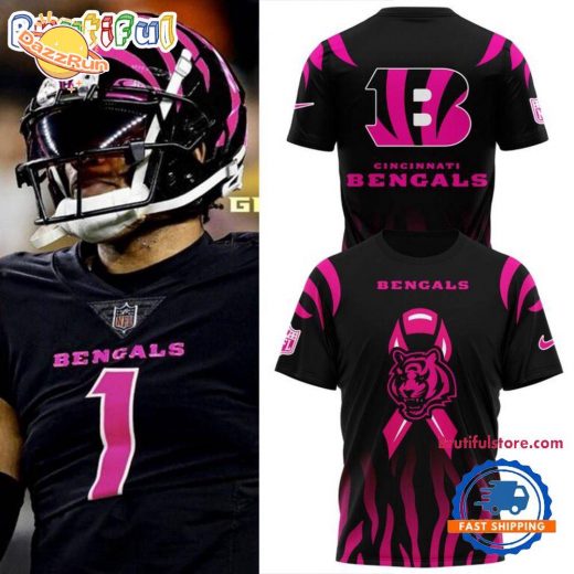 Cincinnati Bengals Breast Cancer 2025 New Design T Shirt