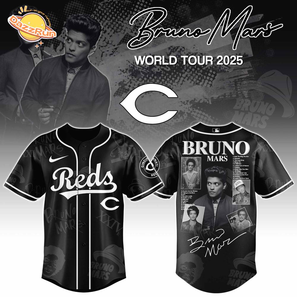 Cincinnati Reds x Bruno Mars at Park MGM 2025 Jersey Editions Limited Cincinnati Reds x Bruno Mars at Park MGM 2025 Jersey Editions Limited