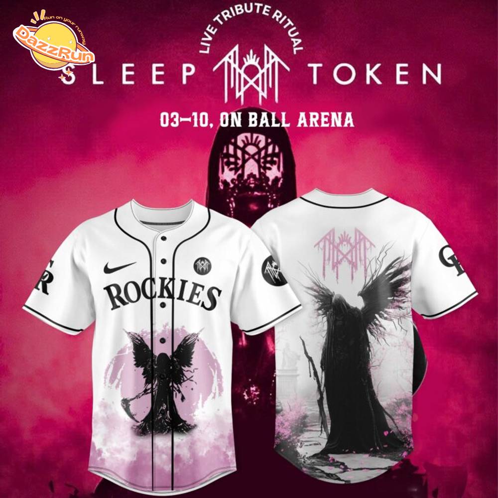 Colorado Rockies x Sleep Token: Even in Arcadia Tour Merch White Jersey Colorado Rockies x Sleep Token: Even in Arcadia Tour Merch White Jersey
