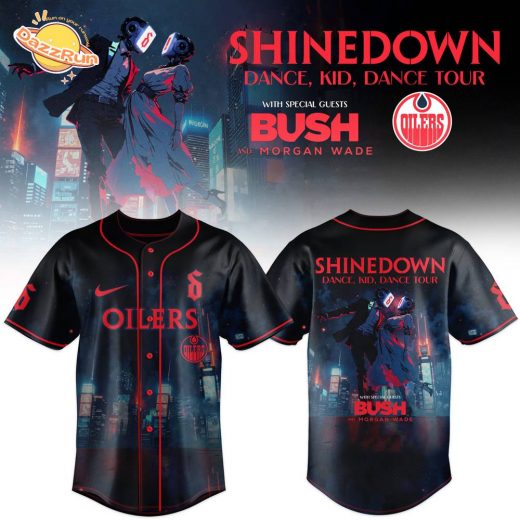 Edmonton Oilers x Shinedown DanceKidDance Tour Merch 2025 Black Jersey