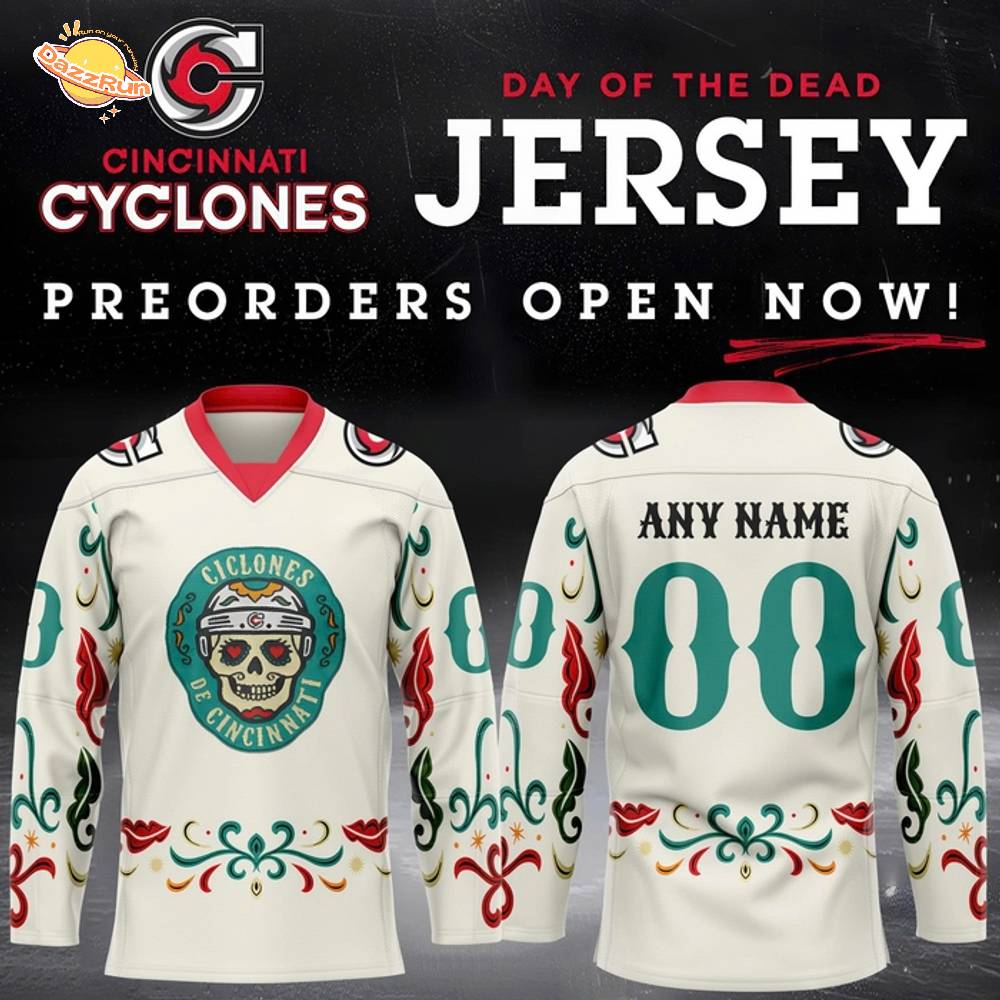 Limited Edition Cincinnati Cyclones X Day of the Dead 2025 Jersey Limited Edition Cincinnati Cyclones X Day of the Dead 2025 Jersey