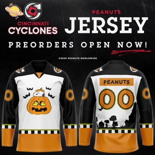 Limited Edition Cincinnati Cyclones X Peanuts 2025 Jersey