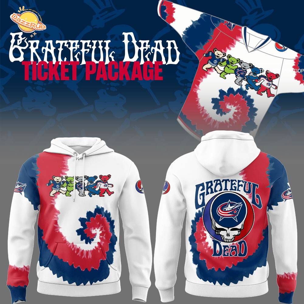 Limited Edition Columbus Blue Jackets x Grateful Dead Night Hoodie Limited Edition Columbus Blue Jackets x Grateful Dead Night Hoodie