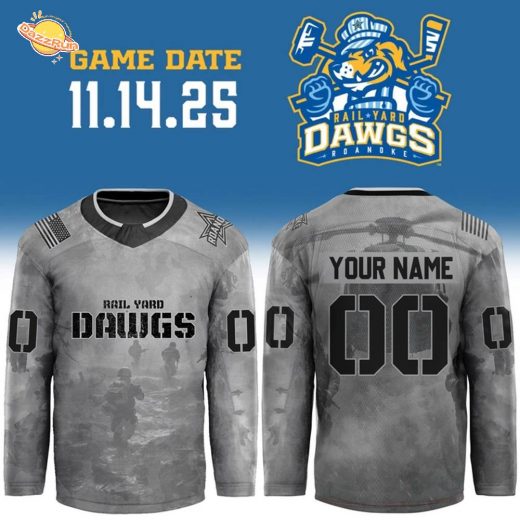 Limited Edition Roanoke Rail Yard Dawgs x Military Night Jersey 2025