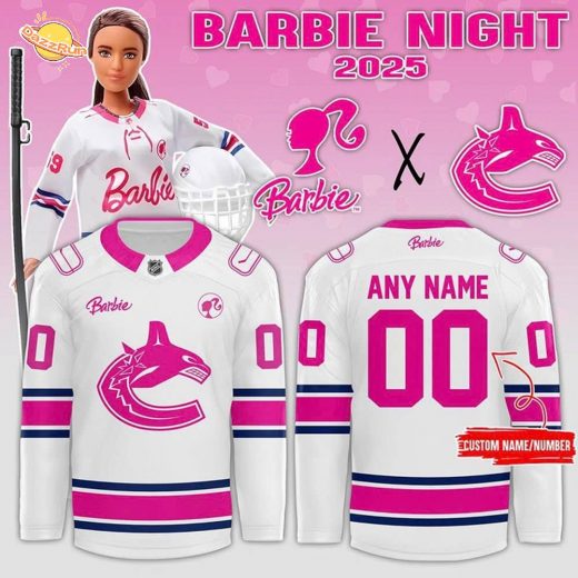 Limited Edition Vancouver Canucks x Barbie Night Jersey 2025