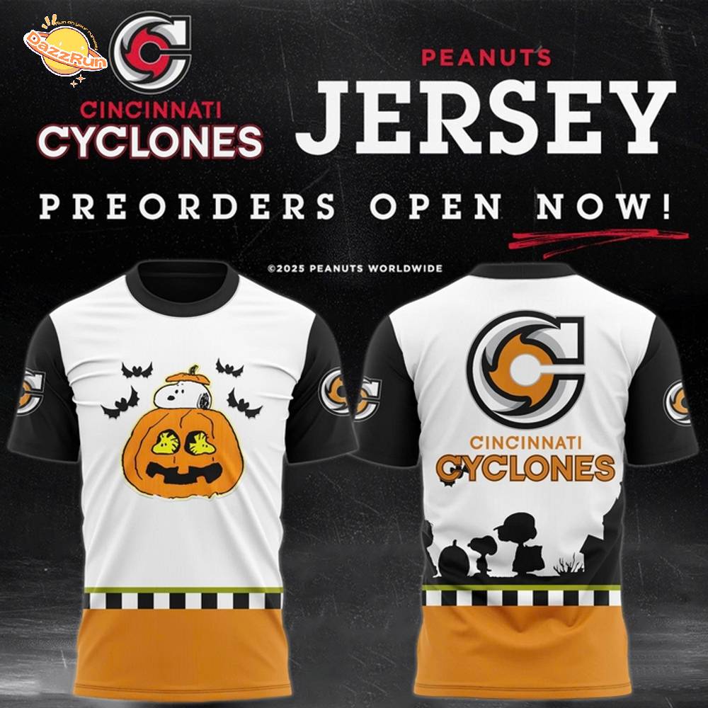 Limited Editions 2025 Cincinnati Cyclones x Peanuts T-Shirt Limited Editions 2025 Cincinnati Cyclones x Peanuts T-Shirt