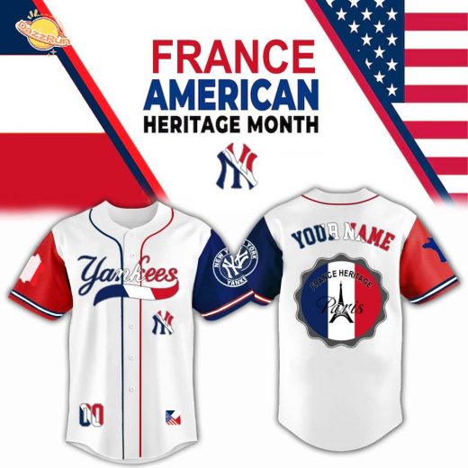 New York Yankees x France Heritage Month Edition-3D Baseball Jersey