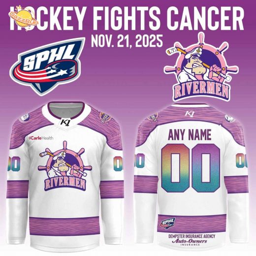 Peoria Rivermen x Hockey Fights Cancer Night 2025 Limited Jerseys