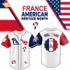 Los Angeles Dodgers x France Heritage Month Edition-3D Baseball Jersey
