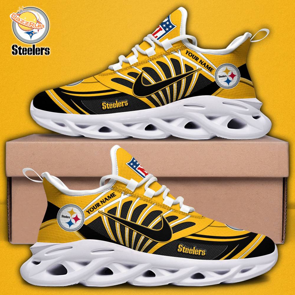 Pittsburgh Steelers Max Soul Shoes Custom Name Football Shoes Pittsburgh Steelers Max Soul Shoes Custom Name Football Shoes