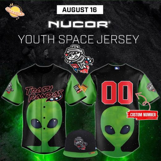 Rocket City Trash Pandas Youth Space Jersey Baseball Jersey