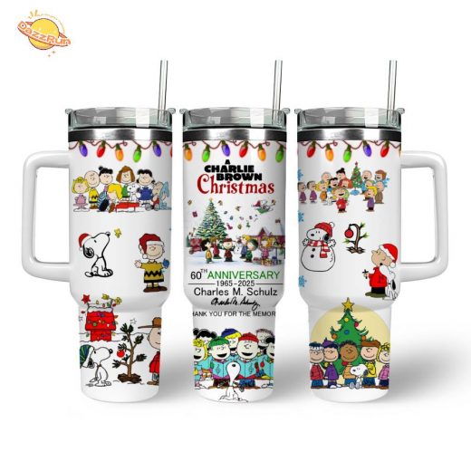 Snoopy Tumbler – Snoopy and Friends – A CHARLIE BROWN CHRISTMAS 60 ANNIVERSARY-40oz Tumbler