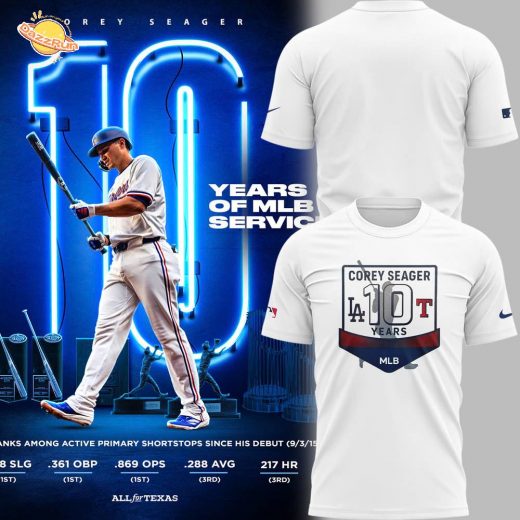 Special Edition 10 Years Of MLB Service Corey Seager Tshirt