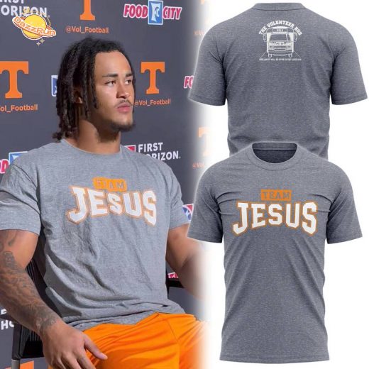 Tennessee Football Team Jesus Grey T-shir
