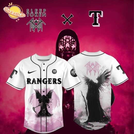 Texas Rangers X Sleep Token: Even in Arcadia Tour Merch White Jersey