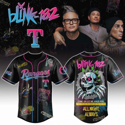 Blink-182 x Texas Rangers Baseball Jersey – Punk Rock Band Graphic Shirt