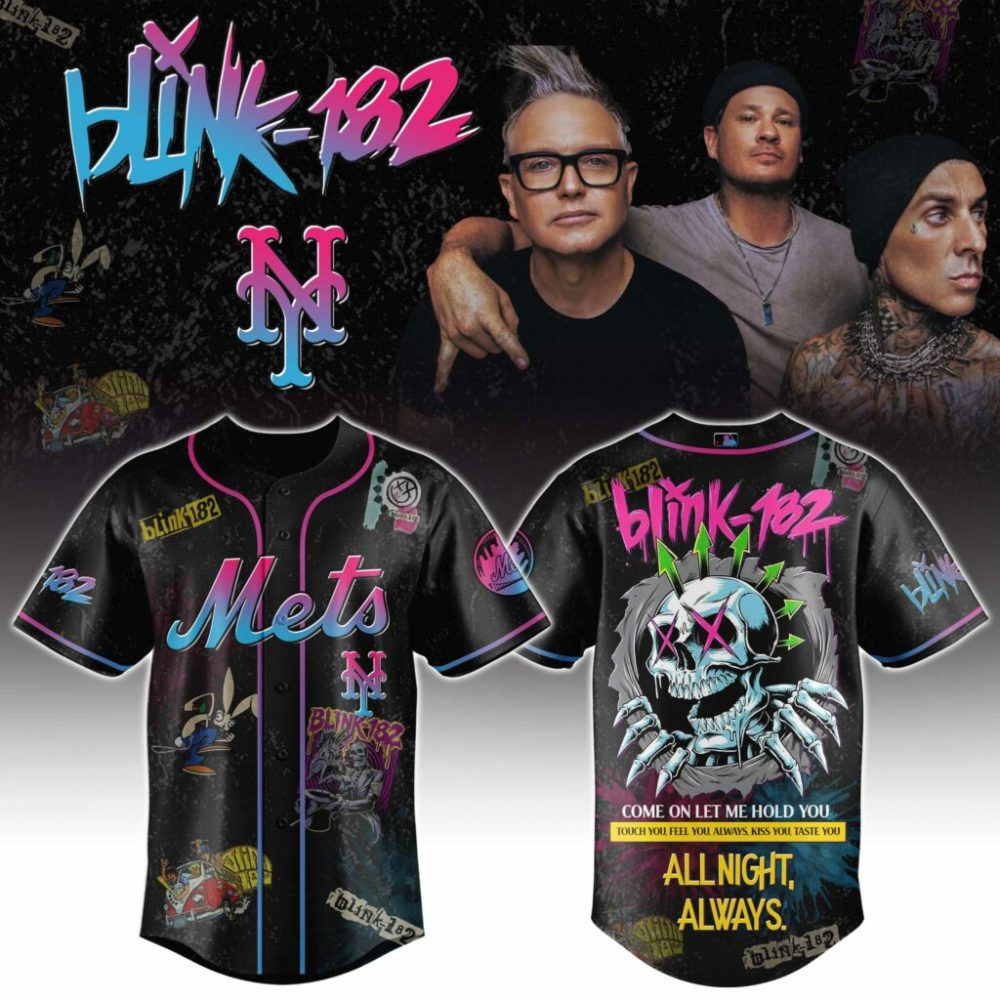 Blink-182 x New York Mets Baseball Jersey – Punk Rock Band Graphic Shirt