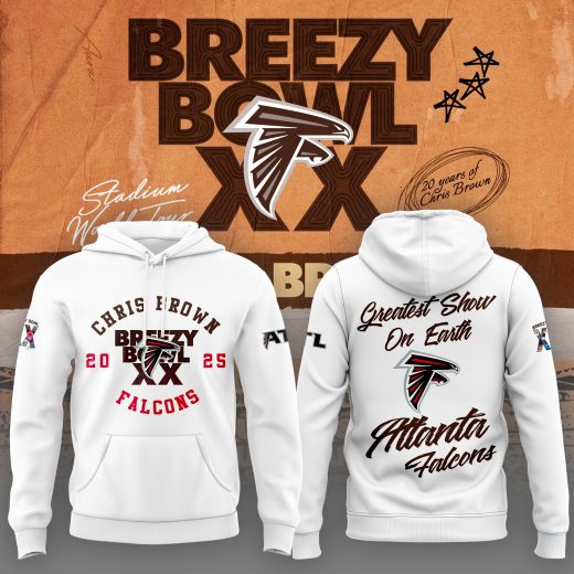 Atlanta Falcons x Chris Brown Breezy Bowl XX White Hoodie