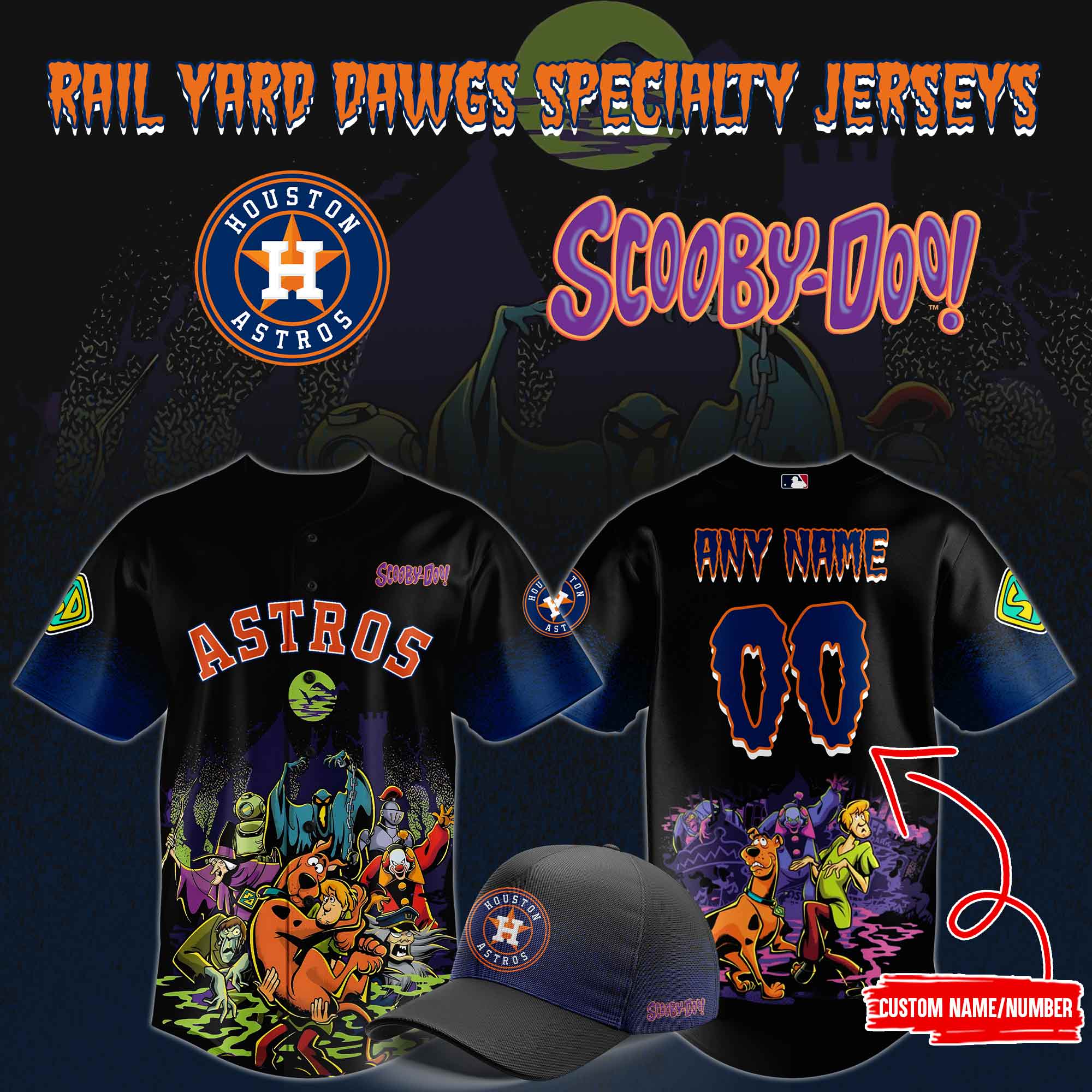 Houston Astros x ScooBy-Doo Night 2025 Black Jersey Houston Astros x ScooBy-Doo Night 2025 Black Jersey