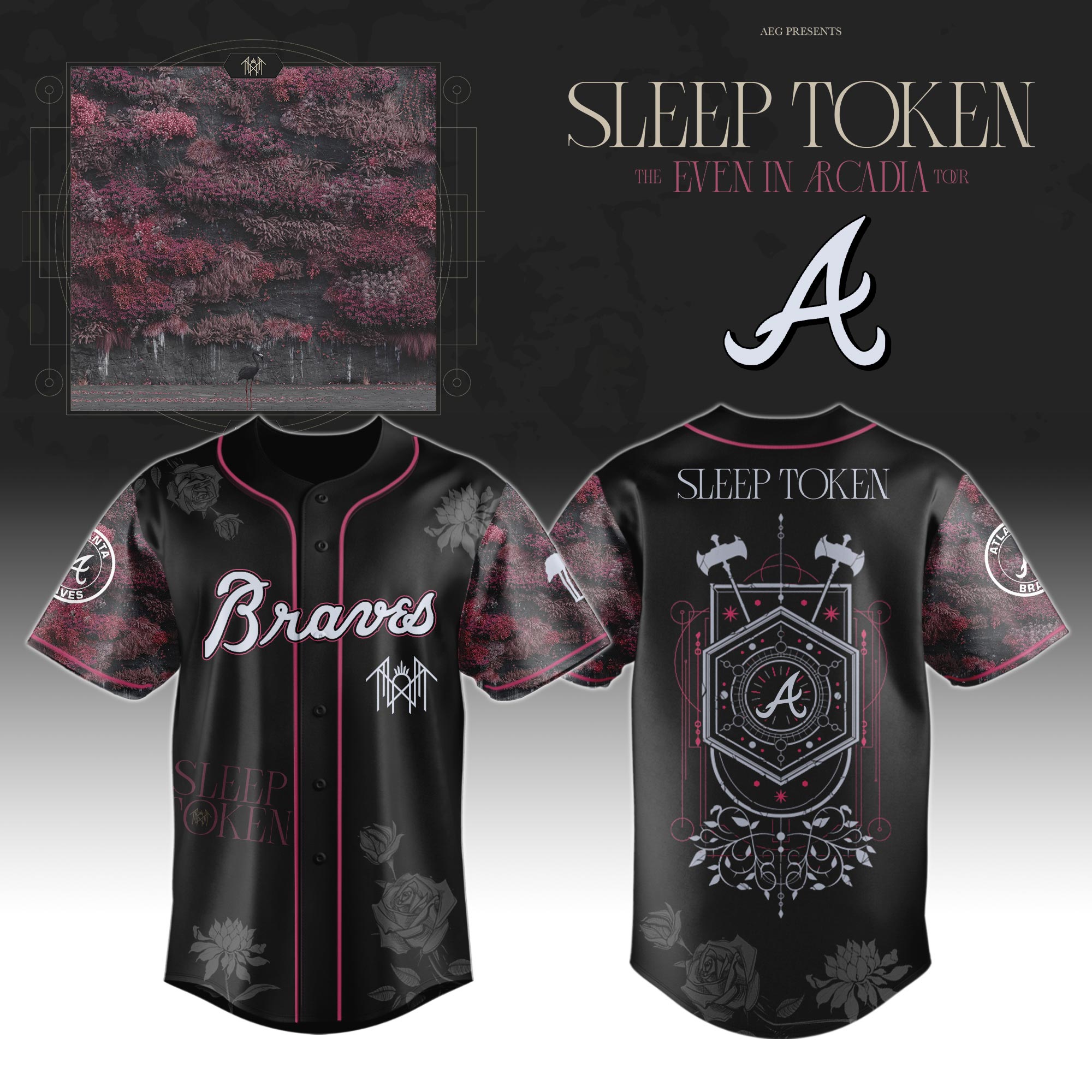 Atlanta Braves x Sleep Token ” Even in Arcadia Tour 2025 ” Jersey Atlanta Braves x Sleep Token ” Even in Arcadia Tour 2025 ” Jersey